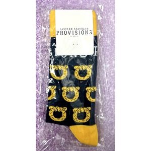 Eastern Standard Provisions Rope Print Socks‎ SV3 Blue and Gold One Size NWT